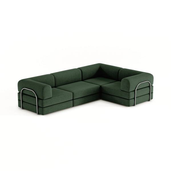 FlexiCloud XL Modular Sofa-Vintage Green