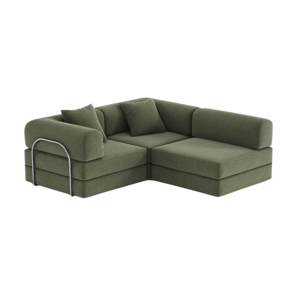 FlexiCloud L-Shaped Sofa-Forest Green