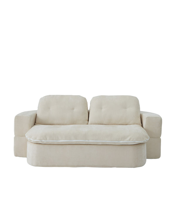 Nuvon FoldableSofa Bed-Cream White