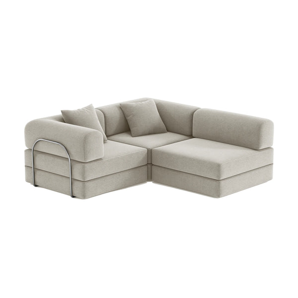 FlexiCloud L-Shaped Sofa-Eggshell