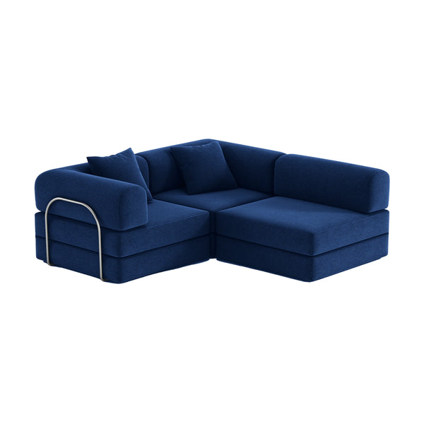 FlexiCloud L-Shaped Sofa-Blue