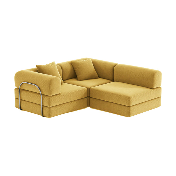 FlexiCloud L-Shaped Sofa-Yellow