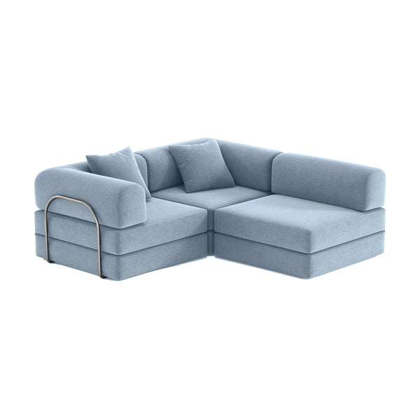 FlexiCloud L-Shaped Sofa-Ocean